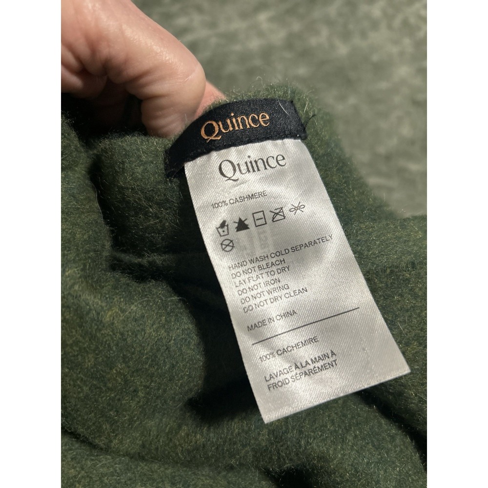 Quince Mongolian Cashmere Throw 50x 70 Hunter Green Fringed NWOT Luxurious